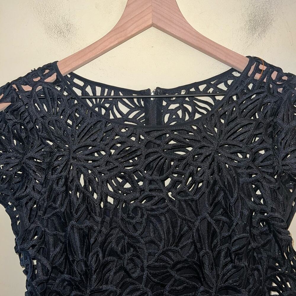 MILLY all black large lace whimsigoth evening dress M - Picture 5 of 8